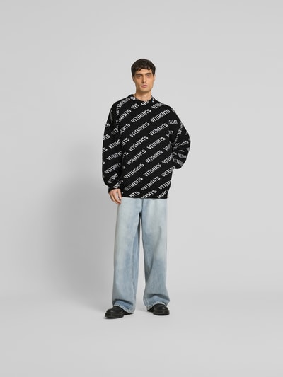 VETEMENTS Oversized Wollpullover in Strick-Optik Black 1