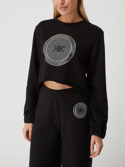 Kendall & Kylie Cropped Sweatshirt mit Logo-Applikation  Black 4