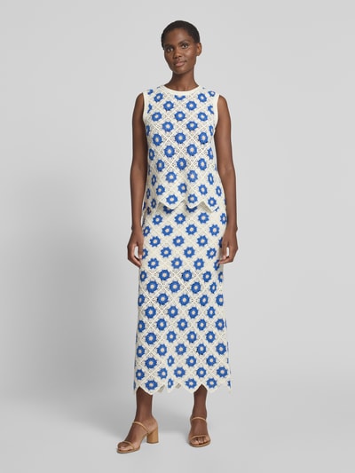 YAS Stricktop mit Rundhalsausschnitt Modell 'BALIS' Offwhite 1