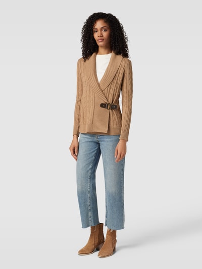 Lauren Ralph Lauren Cardigan mit Zopfmuster Modell 'DONATO' Camel 1