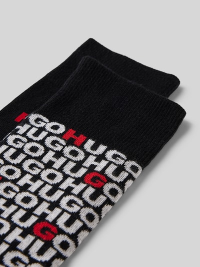 HUGO Socken mit Label-Stitching im 2er-Pack Black 2