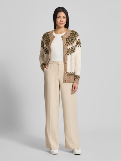 FREE/QUENT Gebreid jack met ronde hals, model 'Novala' Beige - 1