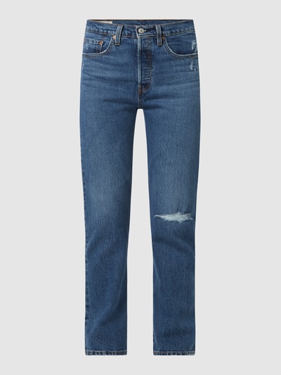 Levi's® Straight Fit Cropped Jeans mit Stretch-Anteil Modell '501™' Jeansblau 2