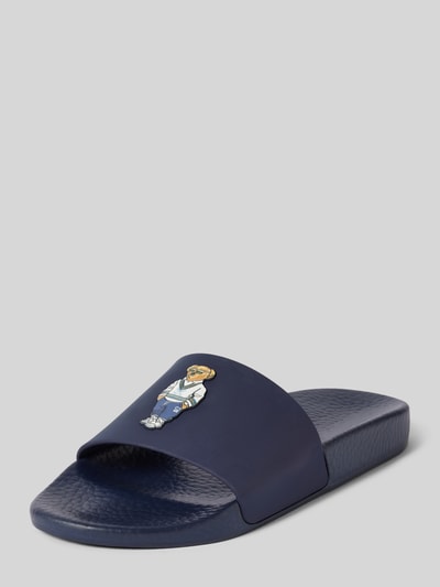 Polo Ralph Lauren Slippers met motiefbadge Marineblauw - 1