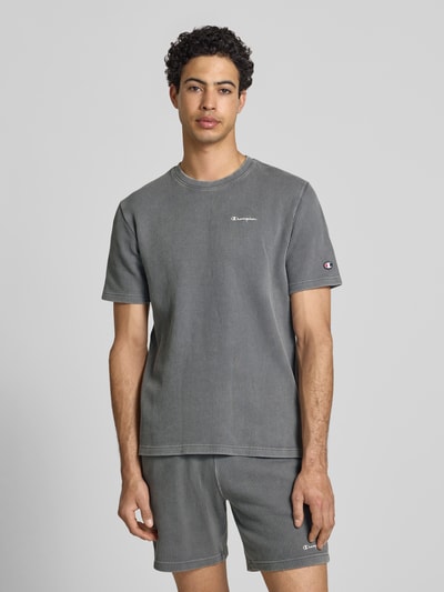 Champion T-Shirt mit Strukturmuster und Label-Stitchings Anthrazit 4