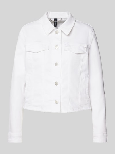 Marc Cain Jeansjack met paspelzakken op de borst Offwhite - 2