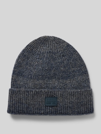 G-Star Raw Beanie mit Label-Patch und Woll-Anteil Modell 'Geffo' Mittelgrau 1