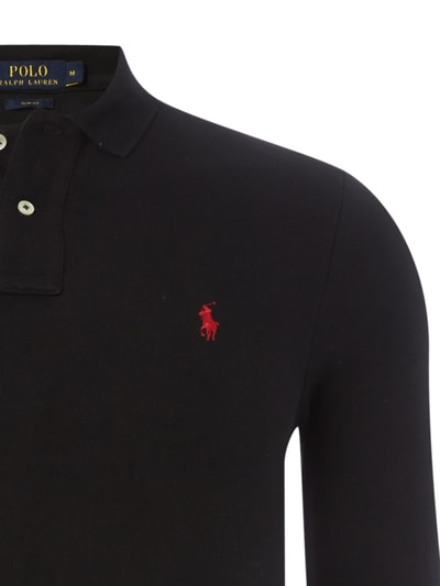 Polo Ralph Lauren Slim Fit Poloshirt mit langen Ärmeln Black 2