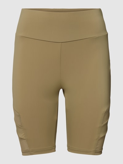 URBAN CLASSICS Spodnie kolarki z półprzezroczystymi wstawkami model ‘Ladies’ Khaki 2