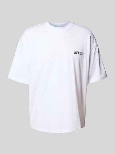 REVIEW T-Shirt mit überschnittenen Schultern Weiss 2