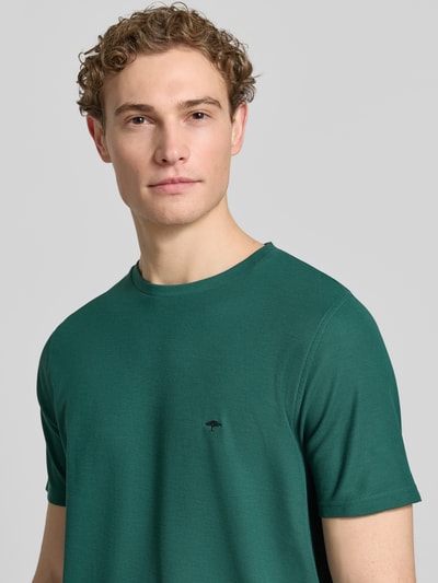 Fynch-Hatton Regular Fit T-Shirt mit Logo-Stitching Dunkelgruen 3