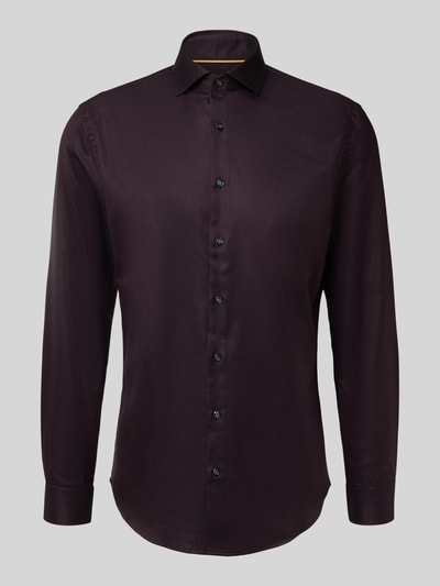 Jake*s Slim Fit Businesshemd aus Baumwolle mit Haifischkragen Pflaume 2