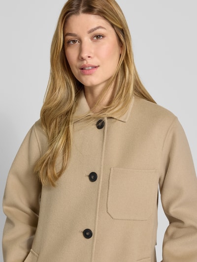 Weekend Max Mara Płaszcz wełniany o kroju regular fit z jednorzędową listwą guzikową model ‘ZENONE’ Camel 3