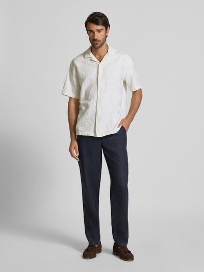 MCNEAL Tailored Fit Freizeithemd aus Baumwoll-Mix mit Leinen-Anteil Offwhite 1