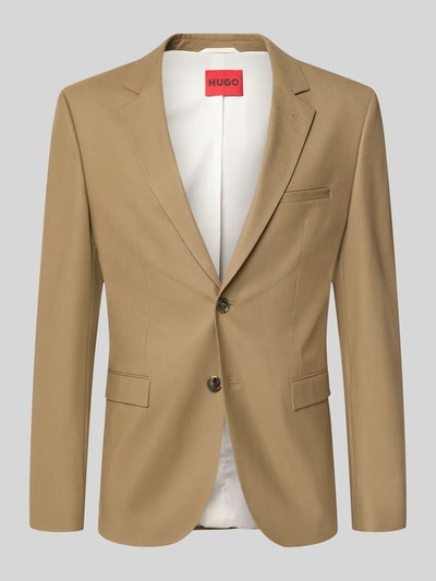 HUGO Super Slim Fit Sakko aus Woll-Mix Modell 'Arti 253X' Beige 1