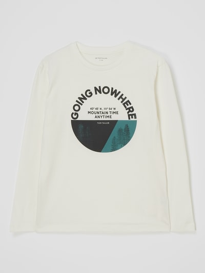 Tom Tailor Longsleeve mit Message  Offwhite 1