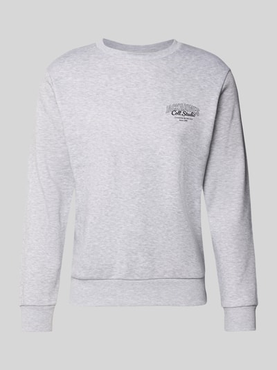 Jack & Jones Sweatshirt mit Label-Print Modell 'MAKOTO' Hellgrau Melange 2