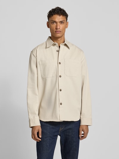 SELECTED HOMME Kurtka koszulowa o kroju regular fit z czystej bawełny model ‘TRAVIS’ Złamany biały 4