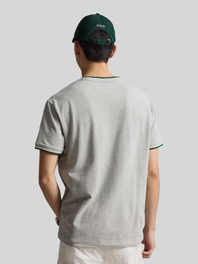 Polo Ralph Lauren Regular Fit T-Shirt aus Baumwoll-Mix mit Kontraststreifen Mittelgrau 5