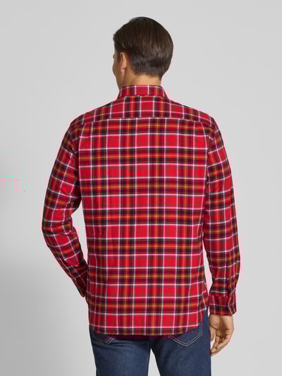 Christian Berg Men Regular Fit Freizeithemd mit Button-Down-Kragen Dunkelrot 5