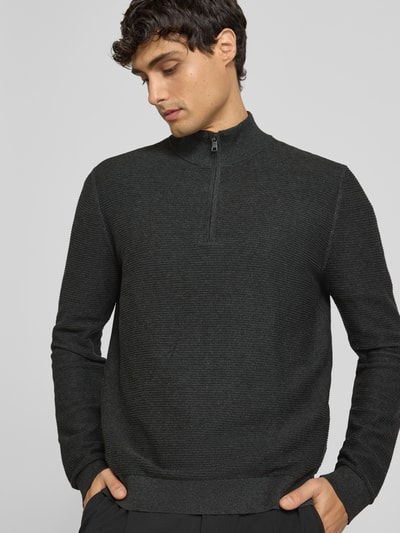 OLYMP Level Five Gebreide pullover met schipperskraag Antraciet - 3