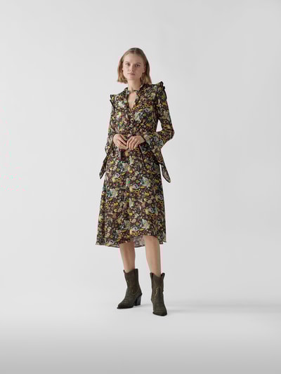 Zadig & Voltaire Midikleid mit Allover-Muster Schwarz 4