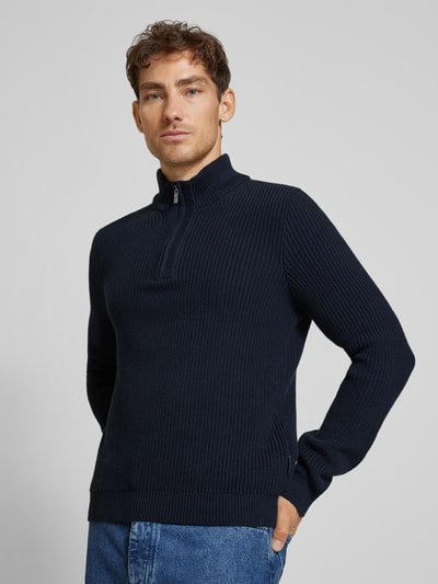 HECHTER PARIS Strickpullover mit Stehkragen Marine 3