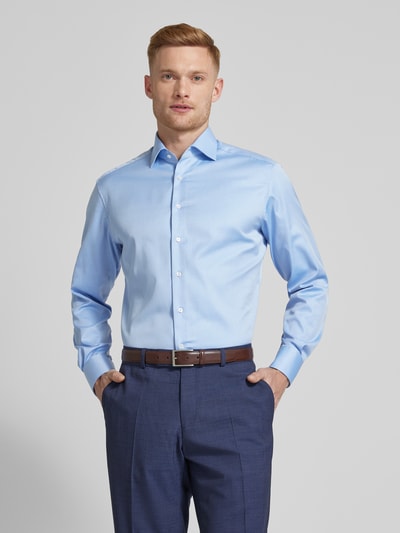 Eterna Regular fit zakelijk overhemd van katoen Blauw - 4