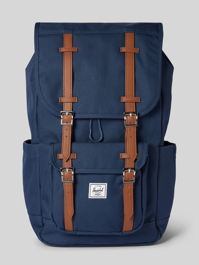 Herschel Rugzak met labelpatch, model 'Little America™' Marineblauw - 2