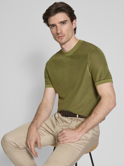BOSS T-shirt in gebreide look, model 'Jianfranco' Groen - 3