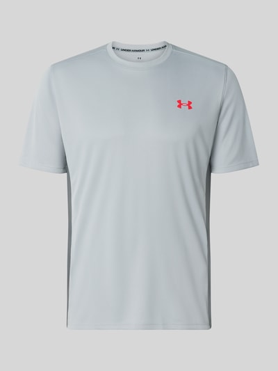 Produktfoto, hellgraues Regular Fit Sport-T-Shirt mit Label-Print von Under Armour, glatte Oberfläche, Herren Sport-T-Shirt von Under Armour