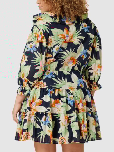 Lauren Ralph Lauren Curve PLUS SIZE knielange jurk met bloemenmotief, model 'CEPORAH' Donkerblauw - 5
