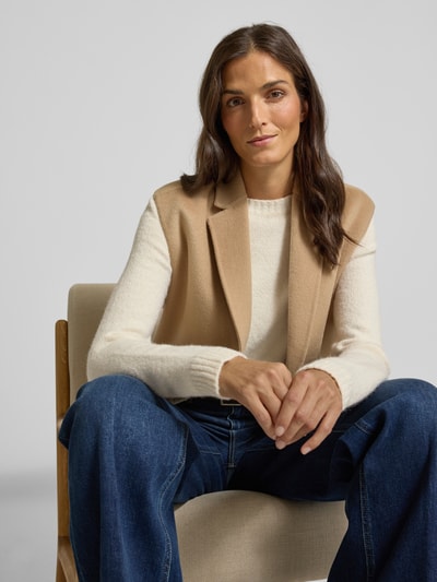 BOSS Sweter z dzianiny o kroju regular fit z mieszanki wełny z alpaki model ‘FEBISAN’ Écru 3