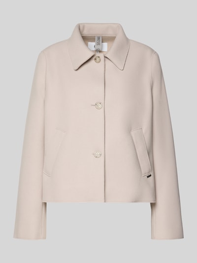 Productfoto, Jacke mit Knopfleiste Modell 'ELVINI' van CINQUE, beige, wolmix, losse snit, hemdkraag, steekzakken, labeldetail
