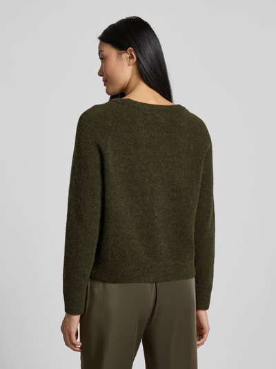 Samsøe Samsøe Strickpullover aus Woll-Mix mit Rundhalsausschnitt Oliv Melange 5