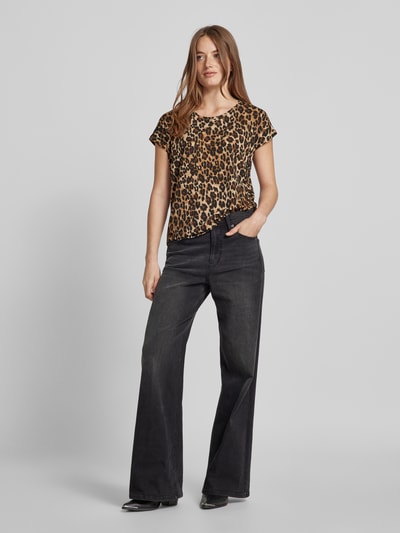 Vero Moda T-Shirt mit Animal-Print Modell 'AVA' Schoko 1