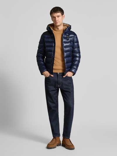 Blauer Usa Steppjacke mit Zweiwege-Reißverschluss Modell 'ADAMS' Marine 1