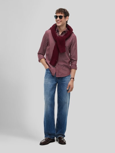 Tommy Hilfiger Body Fit Freizeithemd aus reiner Baumwolle Bordeaux 1