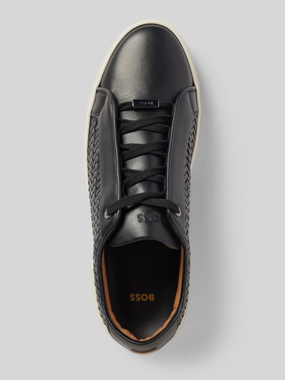 BOSS Ledersneaker in Flecht-Optik Modell 'Gary_Tenn' Black 3