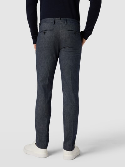 Tommy Hilfiger Chino met structuurmotief, model 'Bleeker' Marineblauw - 5