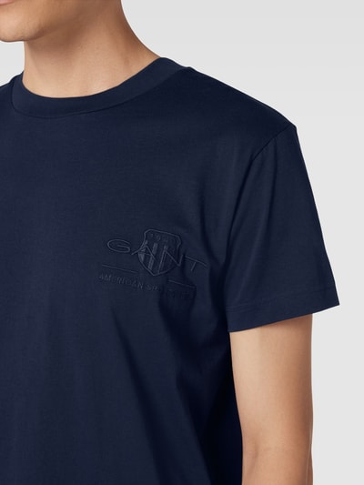Gant T-Shirt aus Baumwolle mit Label-Detail Marine 3