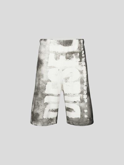 Diesel Sweatshorts mit Label-Print Hellgrau Melange 2