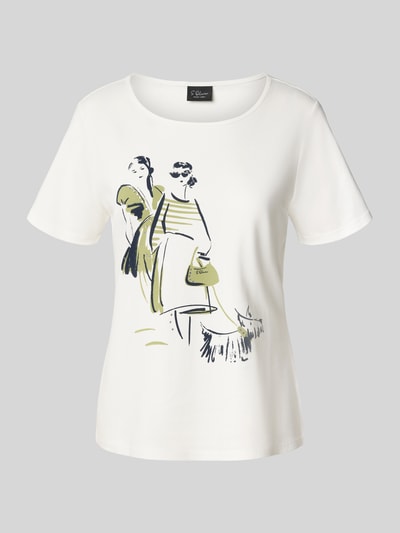 s.Oliver BLACK LABEL Regular Fit T-Shirt aus reiner Baumwolle Offwhite 2