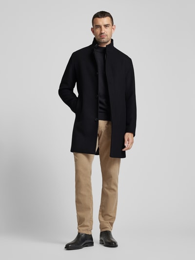 Jack & Jones Premium Lange jas van wolmix, model 'WILSON' Zwart - 1