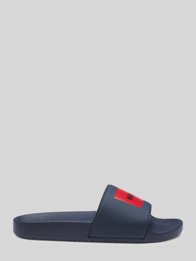 HUGO Badeschuhe mit Logo Print Dunkelblau 4