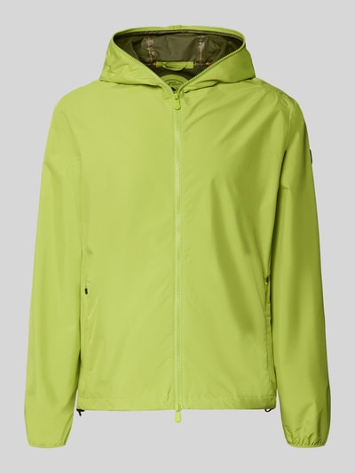 Produktfoto, Jacke mit Zweiwegereißverschluss Modell 'Zayn' van SAVE THE DUCK, regular fit, kap met ritszakken, glad limegroen, gladde textuur