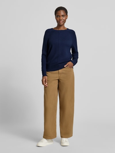Christian Berg Woman Strickpullover mit gerippten Abschlüssen Dunkelblau 1