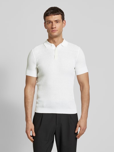 Antony Morato Slim Fit Poloshirt mit Strukturmuster Offwhite 4