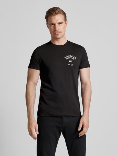 Tommy Hilfiger T-Shirt mit Label-Print Black 4