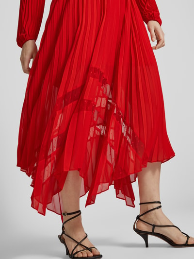 THE KOOPLES Maxikleid mit Plisseefalten Rot 3